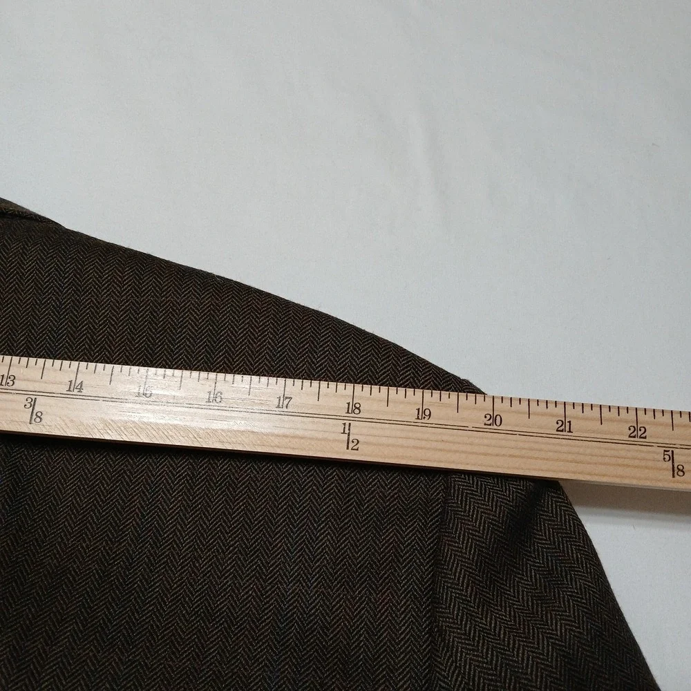 Lauren Ralph Lauren Mens Chocolate Wool Herringbone Blazer‎ Size 42R